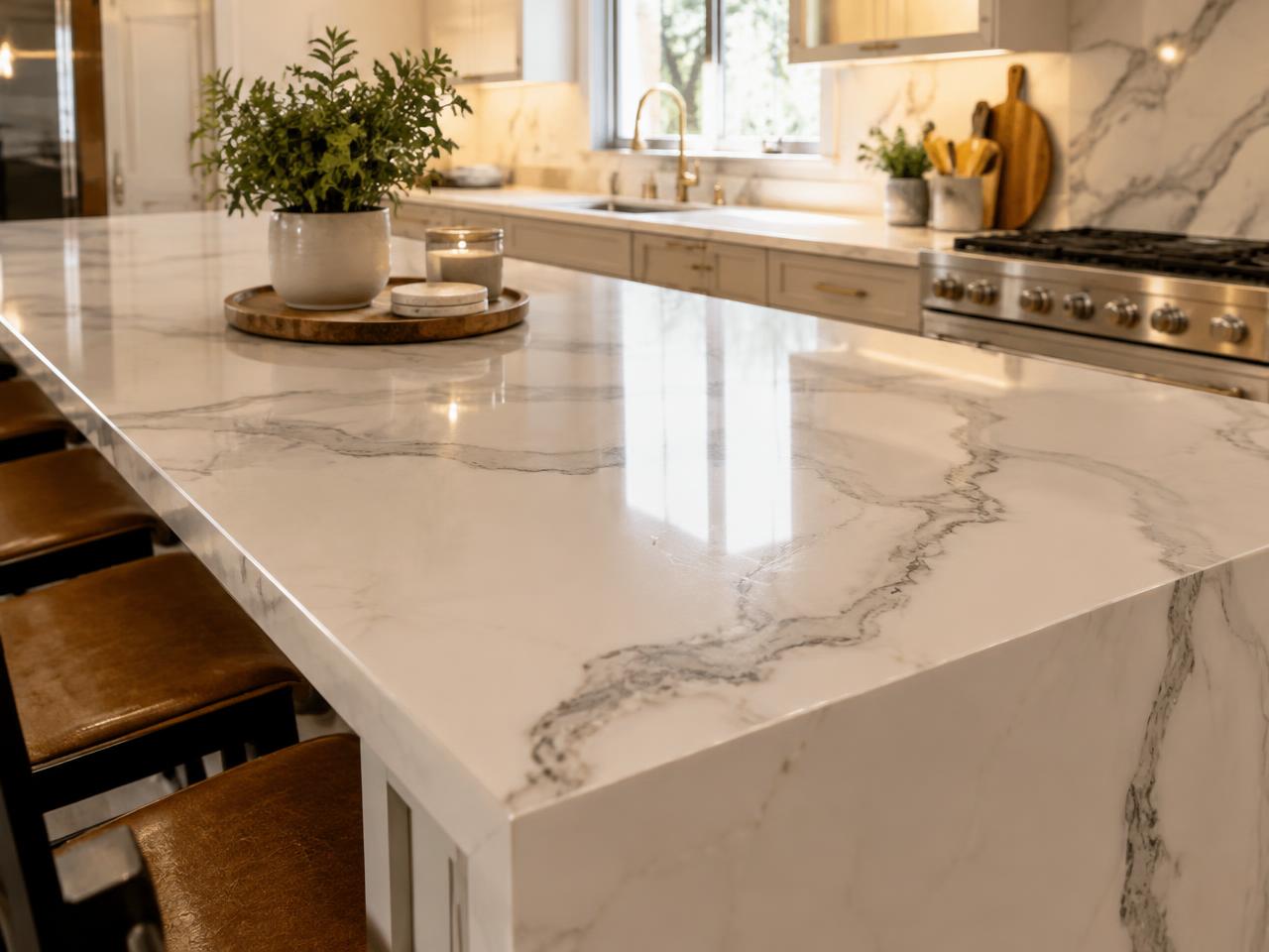Marble-Look quartz countertop